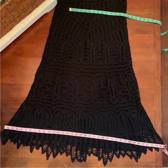 NWT Twelfth Street By Cynthia Vincent Lace Maxi Skirt/Dress in Black